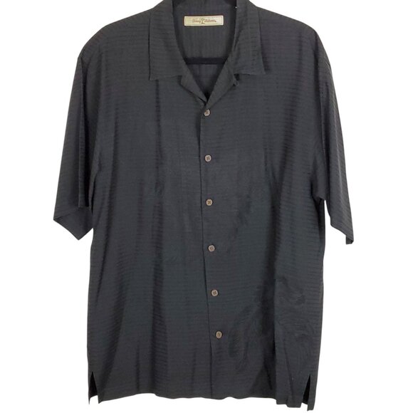 Tommy Bahama Mens 100% Silk Shirt XL Black Hibiscus Floral Tropical Relaxed Fit - Picture 2 of 16